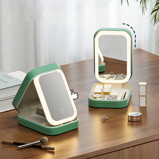 GlamBox: Portable Makeup Organizer with LED Mirror